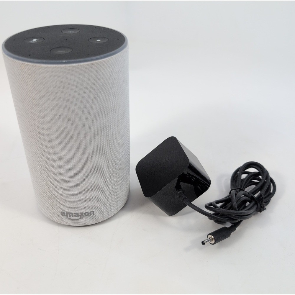 Amazon Echo 2nd Gen Smart Speaker Heather Gray With Power Supply -‎ Tested